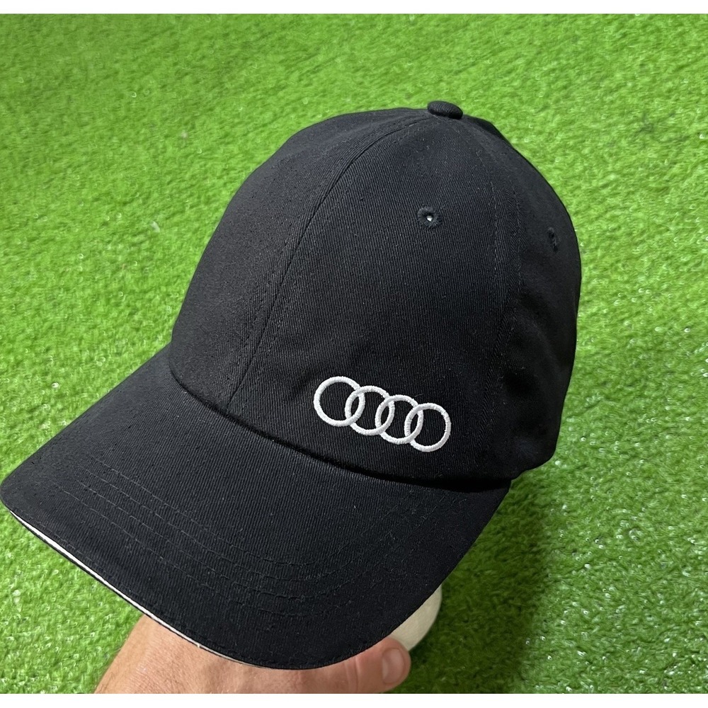 Y2K Audi Hat Adjustable Strapback Embroidered Logo Automotive Cap Minimalist - Picture 2 of 5
